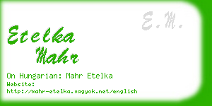 etelka mahr business card